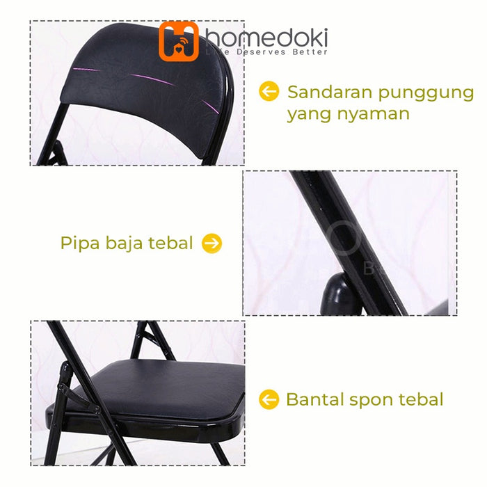 Homedoki Kursi Lipat / Bangku Lipat / Kursi Lipat Outdoor / Kursi Cafe / Kursi Belajar / Kursi Kerja / Kursi Kantor