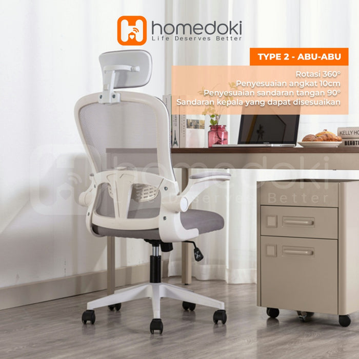 Homedoki Kursi Kantor / Kursi Gaming / Kursi Putar / Kursi Kantor Hidrolik / Kursi Jaring / Kursi Ergonomis