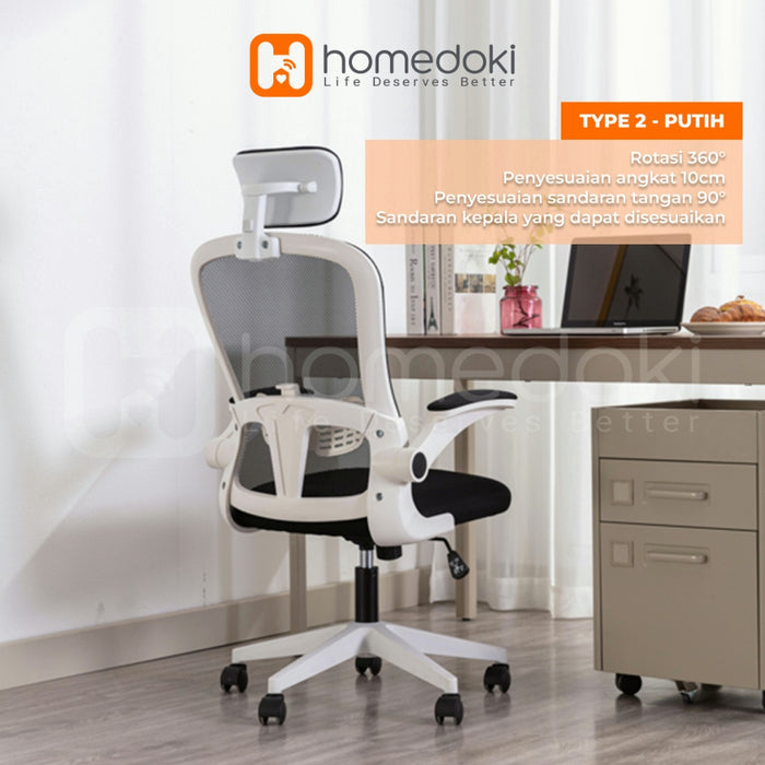 Homedoki Kursi Kantor / Kursi Gaming / Kursi Putar / Kursi Kantor Hidrolik / Kursi Jaring / Kursi Ergonomis