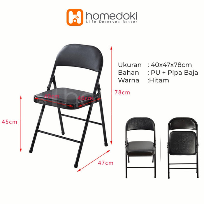 Homedoki Kursi Lipat / Bangku Lipat / Kursi Lipat Outdoor / Kursi Cafe / Kursi Belajar / Kursi Kerja / Kursi Kantor