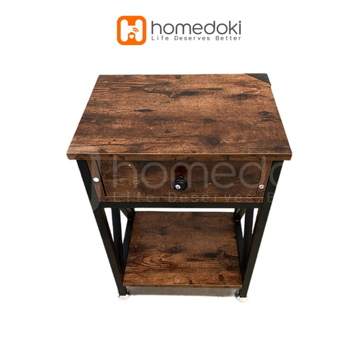 Homedoki Meja Nakas Minimalis / Meja Nakas Kecil / Meja Sudut / Meja Samping Tempat Tidur