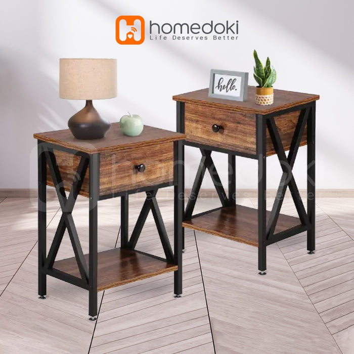 Homedoki Meja Nakas Minimalis / Meja Nakas Kecil / Meja Sudut / Meja Samping Tempat Tidur
