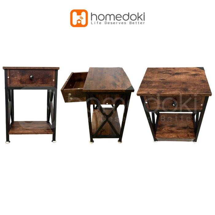 Homedoki Meja Nakas Minimalis / Meja Nakas Kecil / Meja Sudut / Meja Samping Tempat Tidur