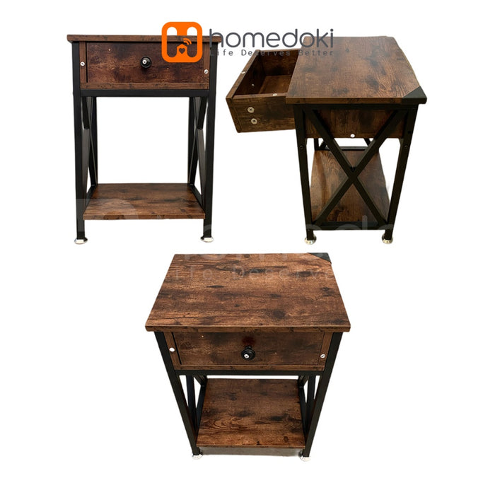 Homedoki Meja Nakas Minimalis / Meja Nakas Kecil / Meja Sudut / Meja Samping Tempat Tidur