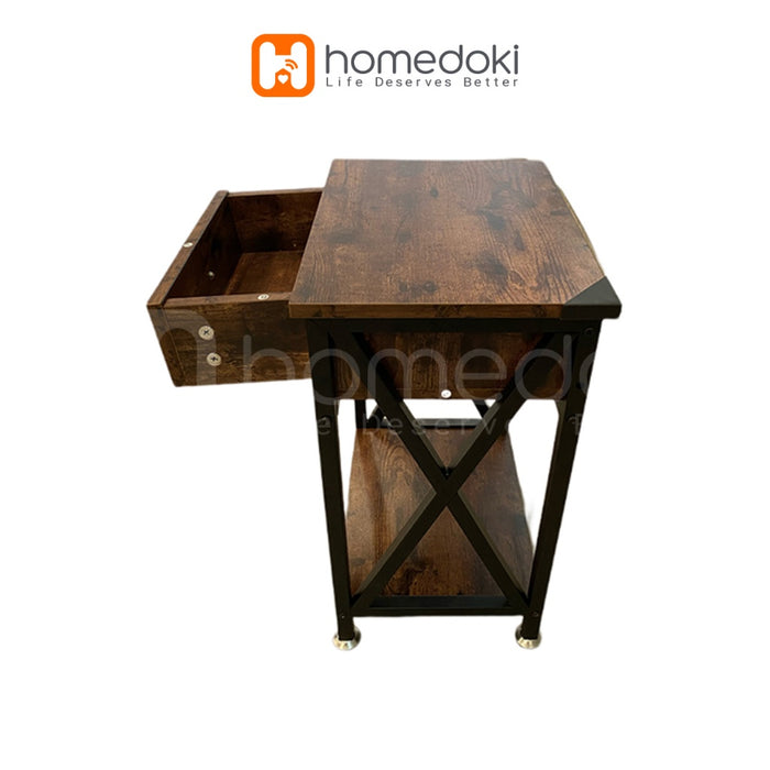 Homedoki Meja Nakas Minimalis / Meja Nakas Kecil / Meja Sudut / Meja Samping Tempat Tidur