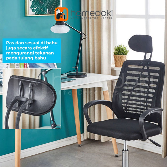 Homedoki Kursi Kantor / Kursi Gaming / Kursi Putar / Kursi Kerja / Kursi Jaring