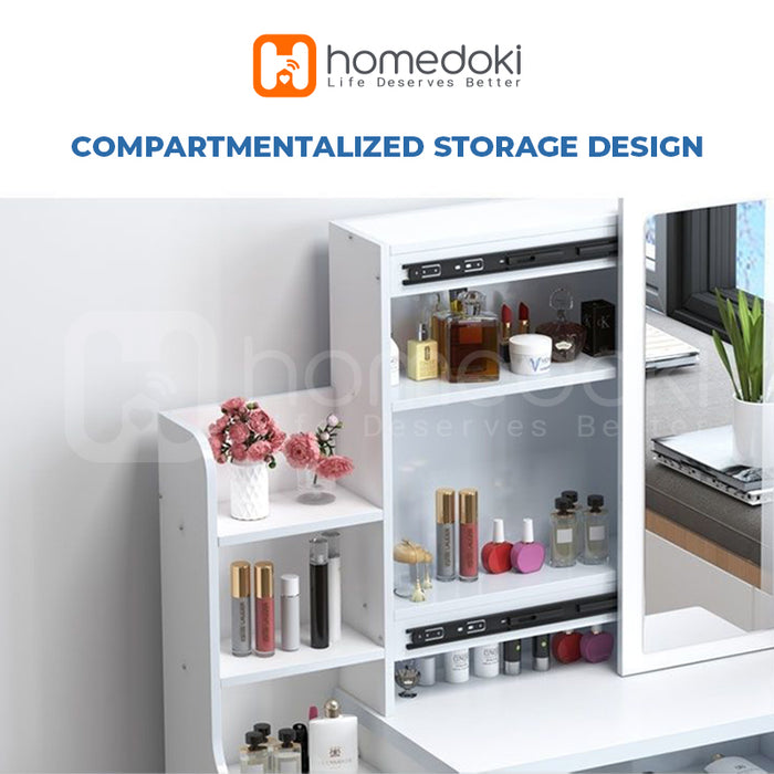 Homedoki Meja Rias Lampu LED Minimalis HD104 - PUTIH