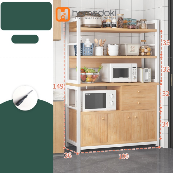 Homedoki Rak Dapur Penyimpanan Microwave HD019