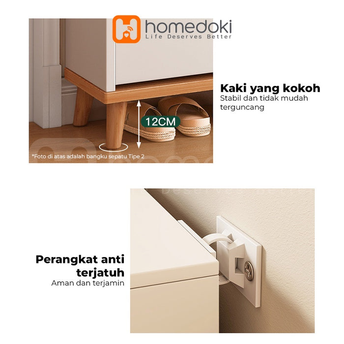 Homedoki Rak Sepatu / Lemari Sepatu Kayu /  Lemari Kabinet Kayu Minimalis / Rak Sepatu Kayu / Rak Sepatu Minimalis / Shoes Cabinet