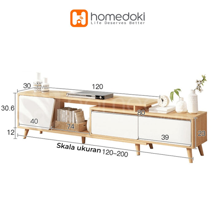 Homedoki Meja Tv / Rak Tv / Lemari Tv / Meja Tv Minimalis Modern / Meja Tv Kayu Murah