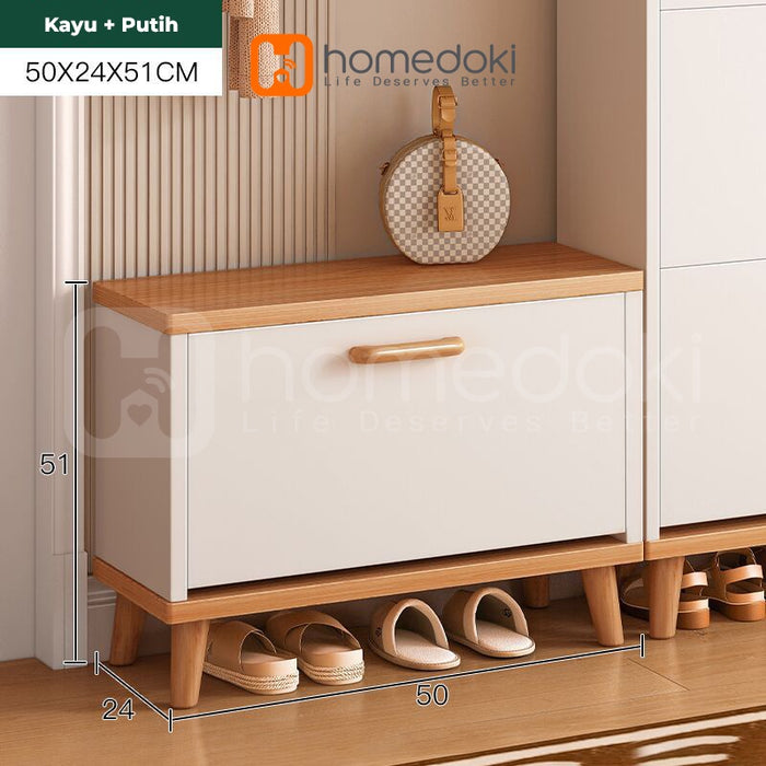 Homedoki Rak Sepatu / Lemari Sepatu Kayu /  Lemari Kabinet Kayu Minimalis / Rak Sepatu Kayu / Rak Sepatu Minimalis / Shoes Cabinet