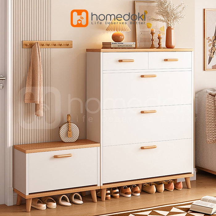 Homedoki Rak Sepatu / Lemari Sepatu Kayu /  Lemari Kabinet Kayu Minimalis / Rak Sepatu Kayu / Rak Sepatu Minimalis / Shoes Cabinet
