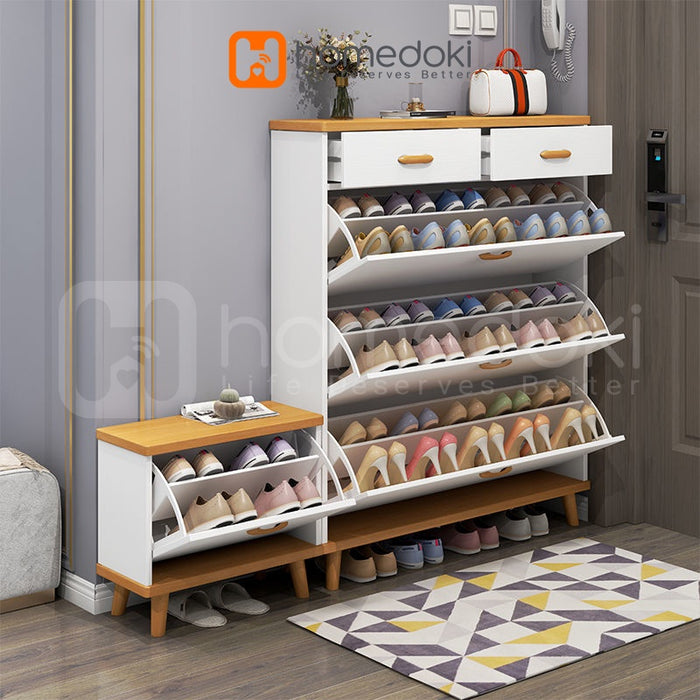 Homedoki Rak Sepatu / Lemari Sepatu Kayu / Lemari Kabinet Kayu Minimalis / Rak Sepatu Kayu / Rak Sepatu Minimalis / Shoes Cabinet