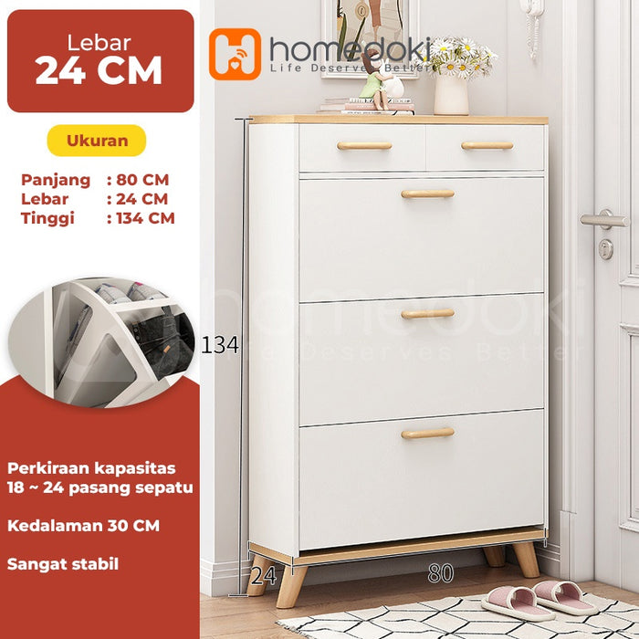 Homedoki Rak Sepatu / Lemari Sepatu Kayu /  Lemari Kabinet Kayu Minimalis / Rak Sepatu Kayu / Rak Sepatu Minimalis / Shoes Cabinet