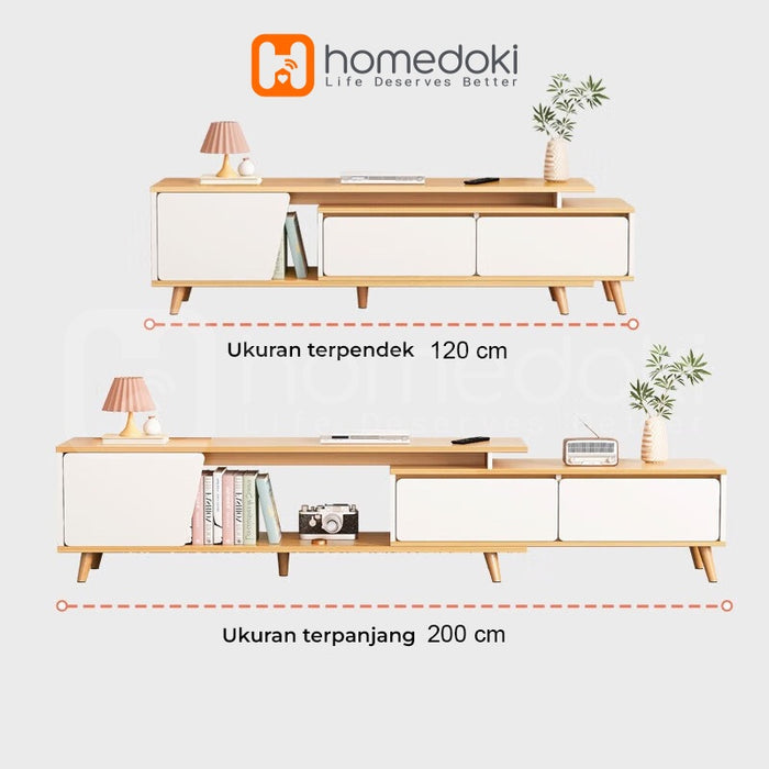Homedoki Meja Tv / Rak Tv / Lemari Tv / Meja Tv Minimalis Modern / Meja Tv Kayu Murah