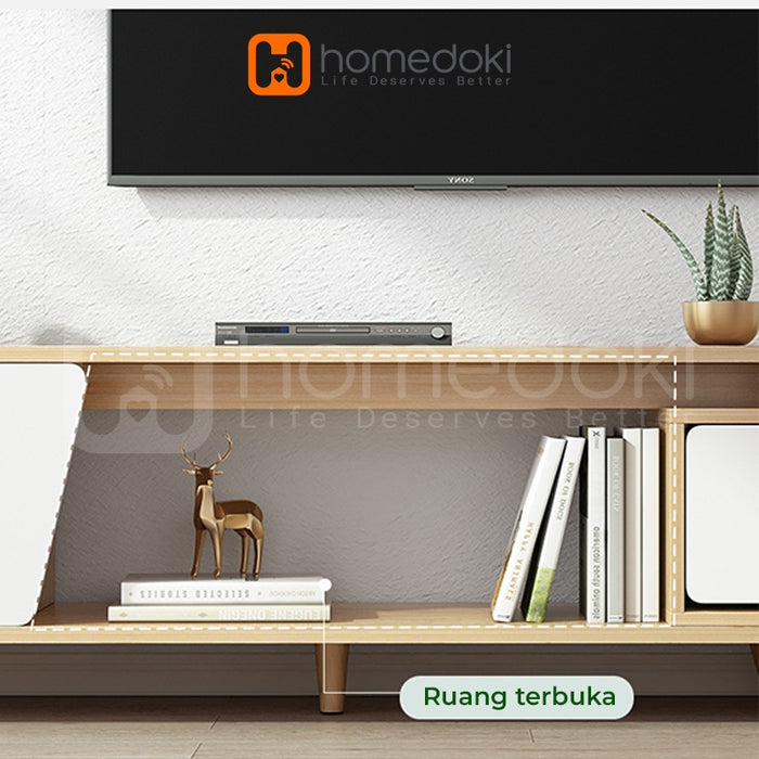 Homedoki Meja Tv / Rak Tv / Lemari Tv / Meja Tv Minimalis Modern / Meja Tv Kayu Murah