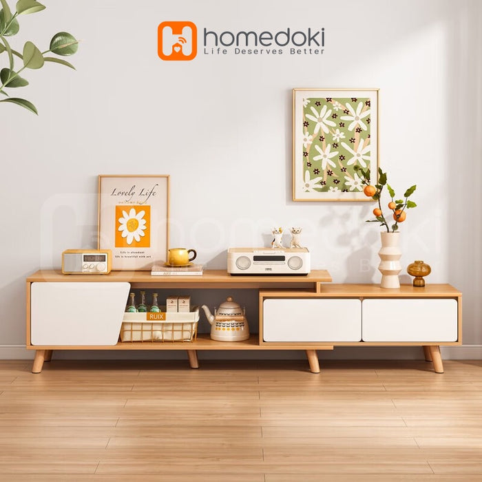 Homedoki Meja Tv / Rak Tv / Lemari Tv / Meja Tv Minimalis Modern / Meja Tv Kayu Murah