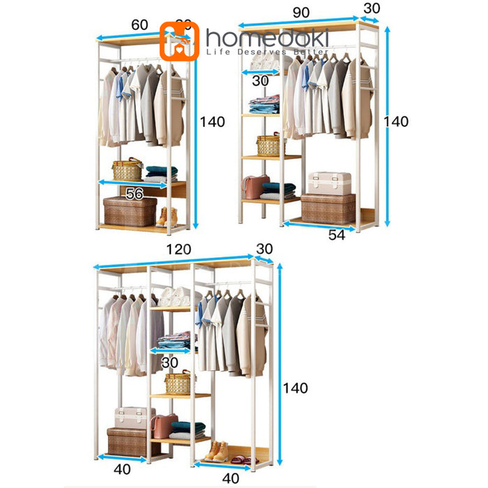 Homedoki Rak Baju Gantung / Stand Hanger / Rak Baju / Rak Pakaian / Rak Gantung Baju Kayu