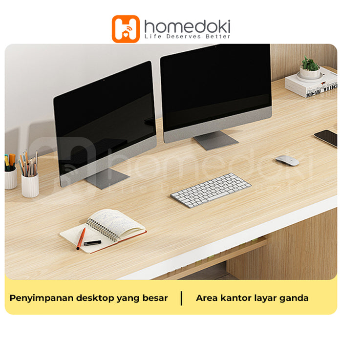 Homedoki Meja Kantor / Meja Komputer / Meja Kerja Minimalis / 120cm Meja Belajar / Meja Kantor Dengan Laci