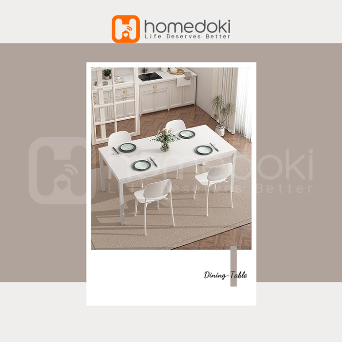 Homedoki Meja Makan / Meja Makan Minimalis / Meja Makan Murah / Meja Makan Putih