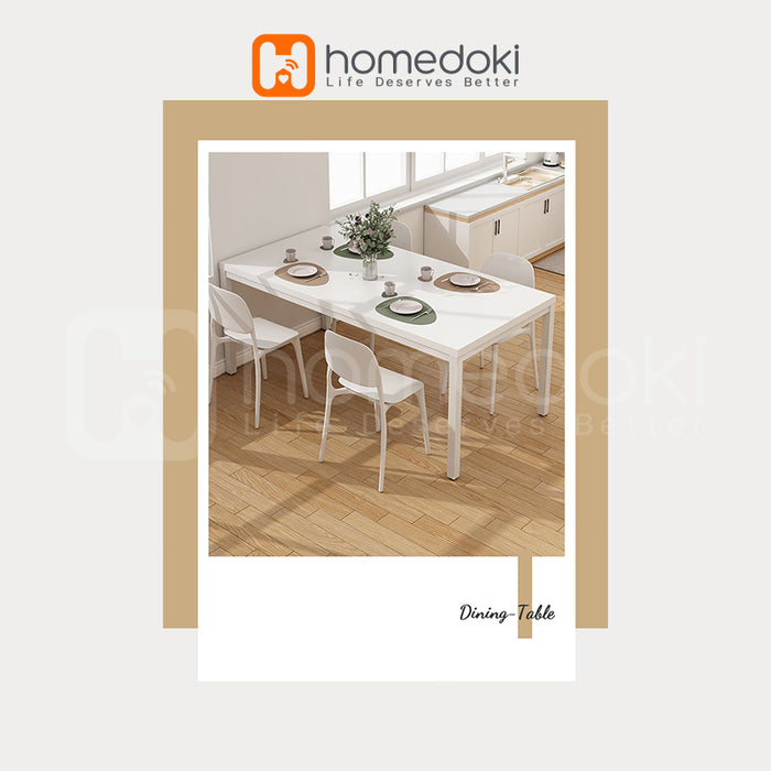 Homedoki Meja Makan / Meja Makan Minimalis / Meja Makan Murah / Meja Makan Putih