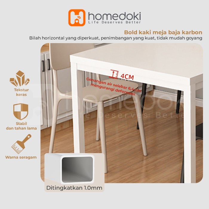 Homedoki Meja Makan / Meja Makan Minimalis / Meja Makan Murah / Meja Makan Putih