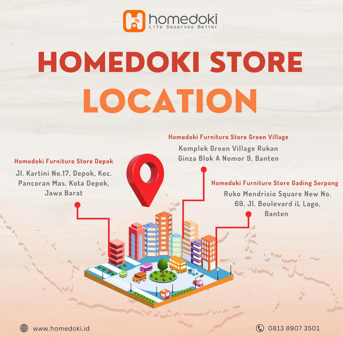 Dedicated To Serve The Market,  3 Homedoki Showrooms Now Available in Greater Jakarta