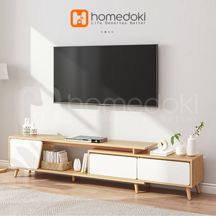 Homedoki Meja Tv / Rak Tv / Lemari Tv / Meja Tv Minimalis Modern / Meja Tv Kayu Murah