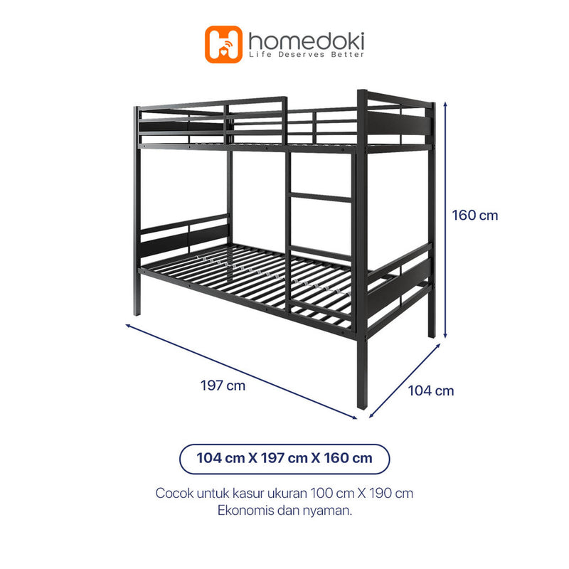Homedoki CloudBed Series / Dipan Ranjang / Tingkat Susun 2 Tempat Tidur / Tingkat Besi Tingkat Ranjang