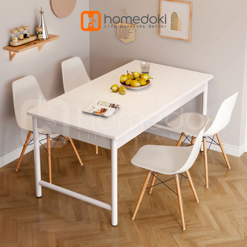 Homedoki Meja Makan / Meja Makan Putih / Meja Makan Minimalis / Meja Belajar