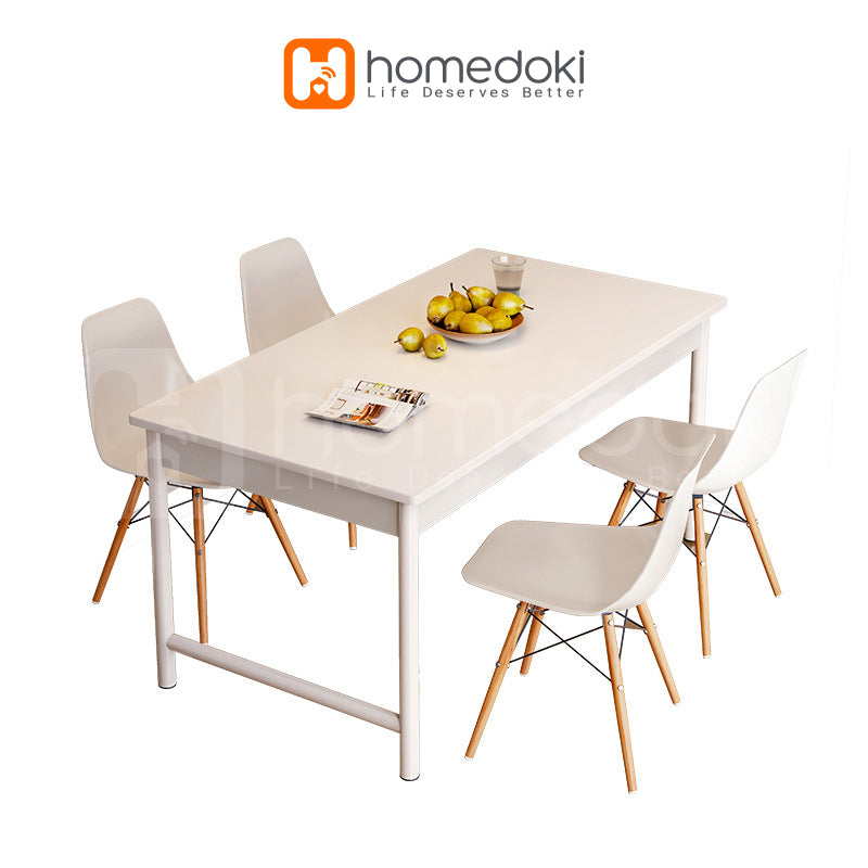 Homedoki Meja Makan / Meja Makan Putih / Meja Makan Minimalis / Meja Belajar