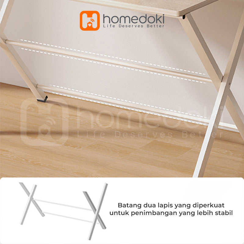 Homedoki Meja Belajar Lipat / Meja Lipat Portable / Meja Kantor / Meja Kerja Minimalis  / Meja Portable