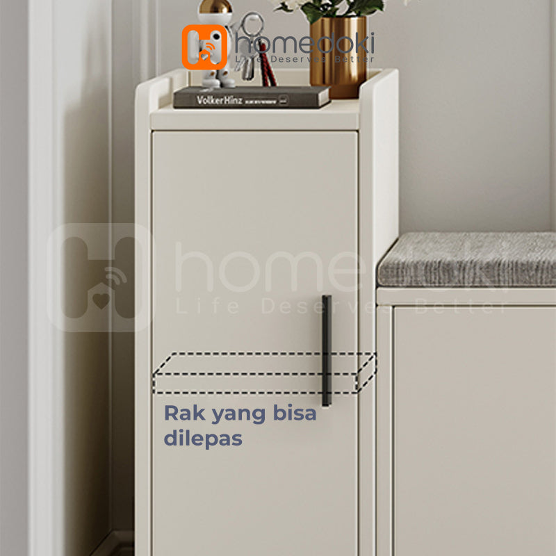 Homedoki Lemari Sepatu Kayu / Rak Sepatu / Lemari Kabinet Kayu Minimalis / Rak Sepatu Minimalis / Shoes Cabinet
