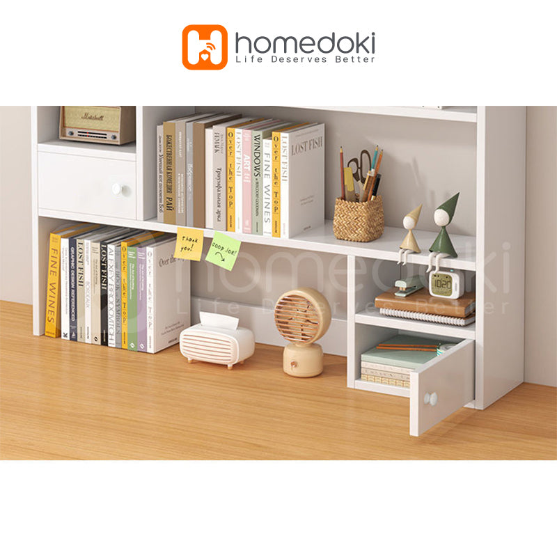 Homedoki Rak Buku / Tempat Buku / Rak Buku Kayu Minimalis / Rak Kamar / Rak Susun Portabel / Bookshelf