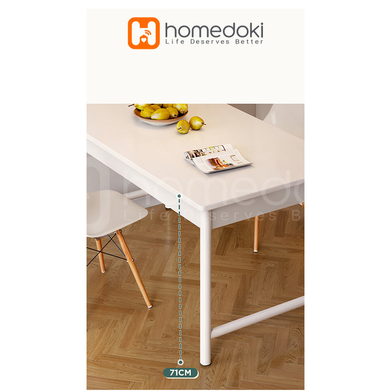 Homedoki Meja Makan / Meja Makan Putih / Meja Makan Minimalis / Meja Belajar