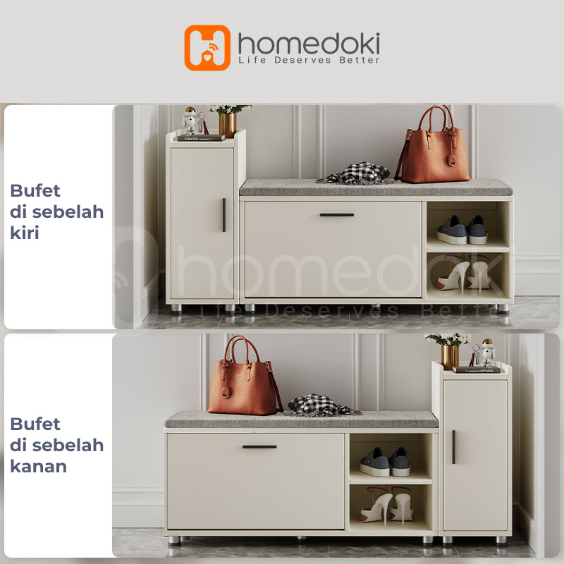 Homedoki Lemari Sepatu Kayu / Rak Sepatu / Lemari Kabinet Kayu Minimalis / Rak Sepatu Minimalis / Shoes Cabinet