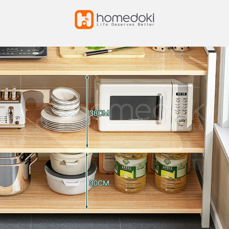 Homedoki Rak Piring / Rak susun serbaguna / Rak Oven / Lemari dapur / Rak dapur / Lemari piring