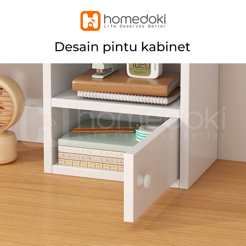 Homedoki Rak Buku / Tempat Buku / Rak Buku Kayu Minimalis / Rak Kamar / Rak Susun Portabel / Bookshelf