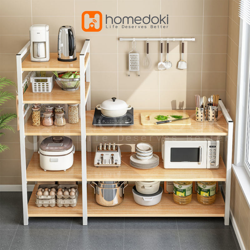 Homedoki Rak Piring / Rak susun serbaguna / Rak Oven / Lemari dapur / Rak dapur / Lemari piring