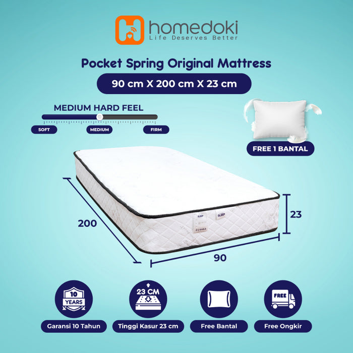 Homedoki Kasur Spring Bed / Matras Kasur / Spring Bed 180x200 / Tebal 23cm
