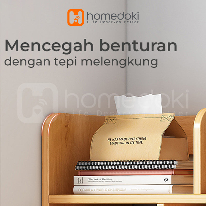 Homedoki Rak Buku / Tempat Buku / Rak Buku Kayu Minimalis / Rak Kamar / Rak Susun Portabel / Bookshelf