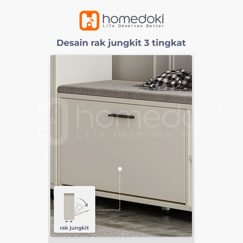 Homedoki Lemari Sepatu Kayu / Rak Sepatu / Lemari Kabinet Kayu Minimalis / Rak Sepatu Minimalis / Shoes Cabinet