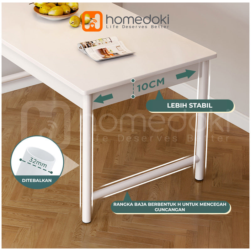 Homedoki Meja Makan / Meja Makan Putih / Meja Makan Minimalis / Meja Belajar