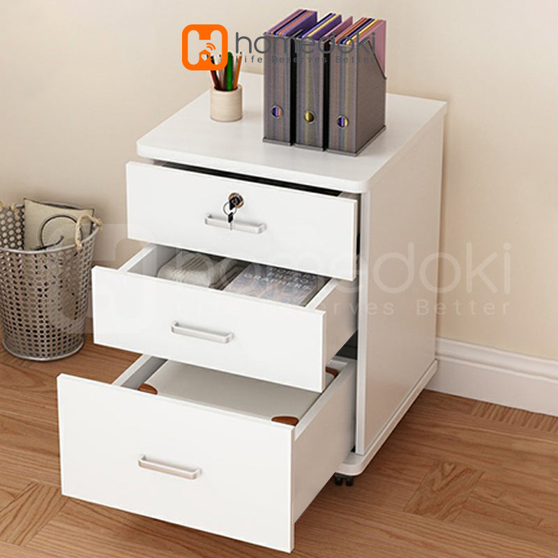 Homedoki Lemari Laci Penyimpanan / Nakas Ruang Kerja / Nakas Meja Kamar Tidur / Meja Nakas Minimalis