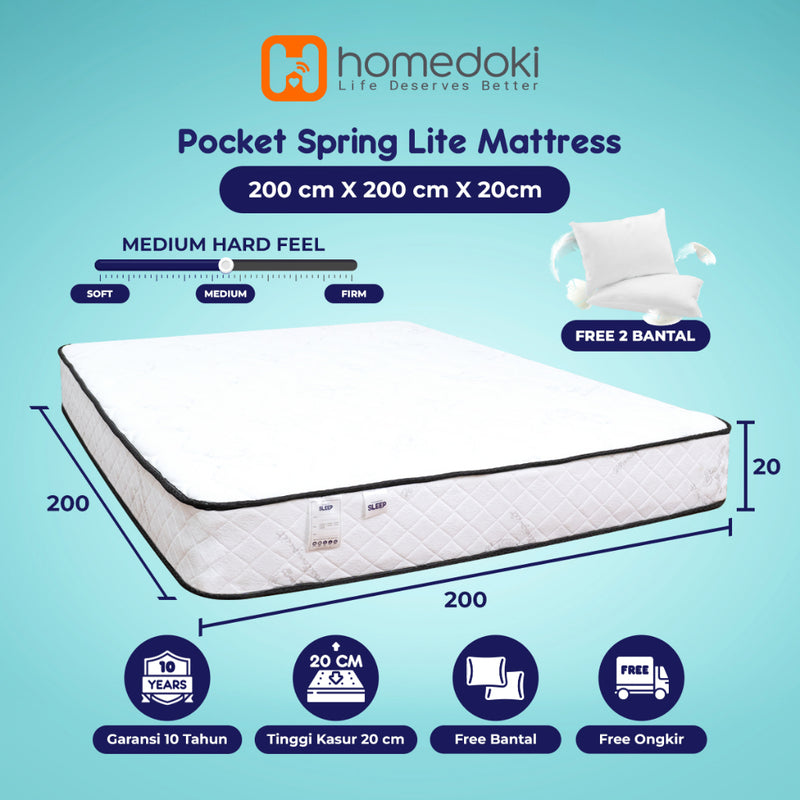 Homedoki Kasur Spring Bed / Matras Kasur / Tebal 20cm / Spring Bed 180x200