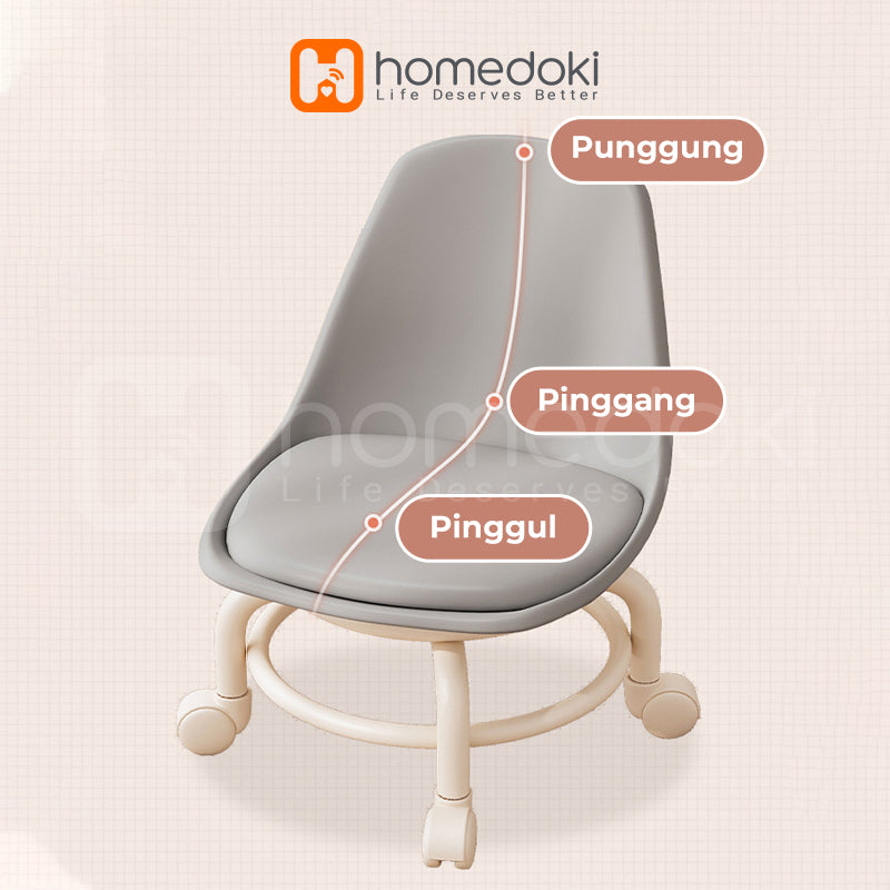 Homedoki Kursi Santai / Kursi Belajar / Kursi Kecil / Kursi Makan / Kursi Belajar Roda