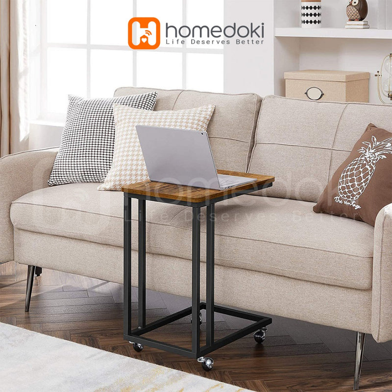 Homedoki Meja Samping Minimalis / Meja Portable / Meja Laptop / Meja Nakas / Sidetable