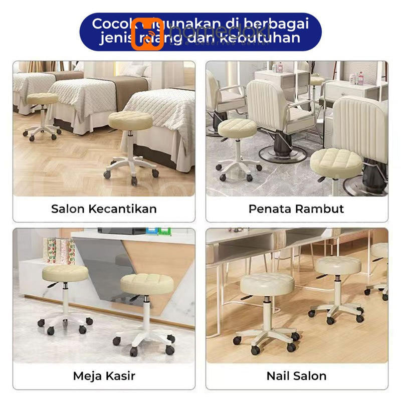 Homedoki Kursi Belajar Roda / Kursi Bar / Kursi Aesthetic / Kursi Salon / Kursi Makan