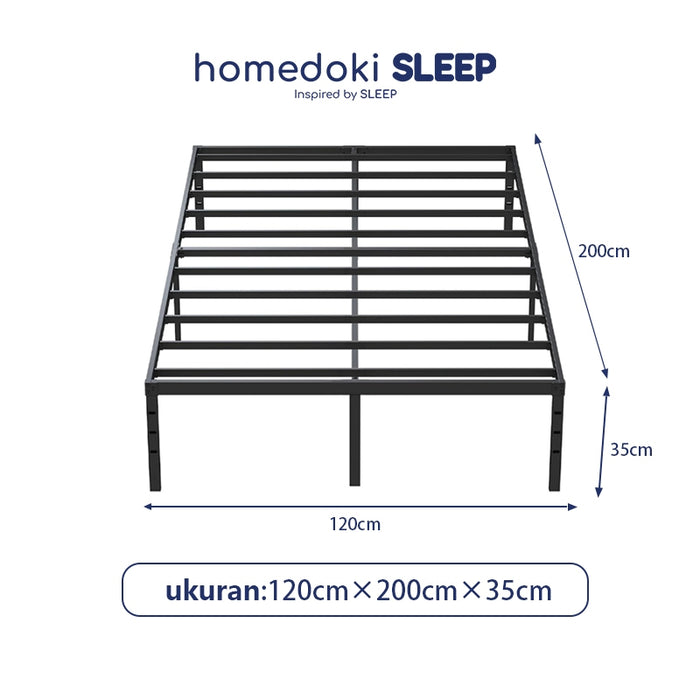 Homedoki Basicbed / Dipan Tempat Tidur / Yelena Ranjang Tidur / Divan Dipan Tempat Tidur / Kai Ranjang Besi Industrial Bed In a Box