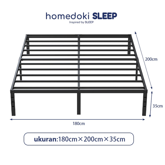 Homedoki Basicbed / Dipan Tempat Tidur / Yelena Ranjang Tidur / Divan Dipan Tempat Tidur / Kai Ranjang Besi Industrial Bed In a Box